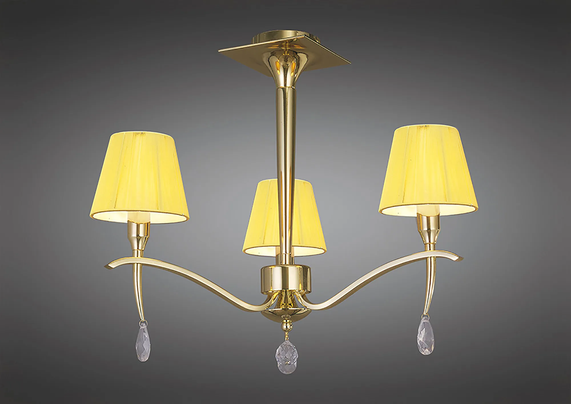 M0346PB  Siena PB Crystal Semi Flush 3 Light